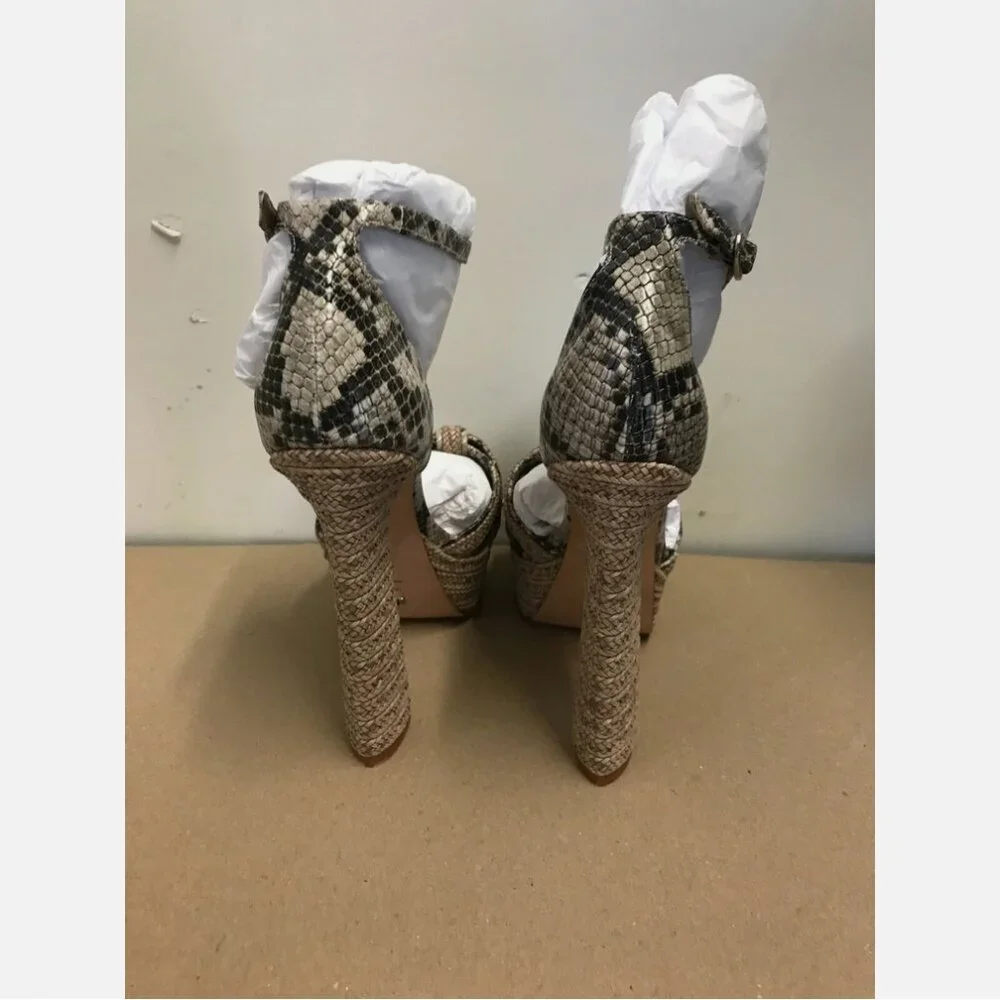 Schutz Kenedy Natural Oyster Braided Platform Heels